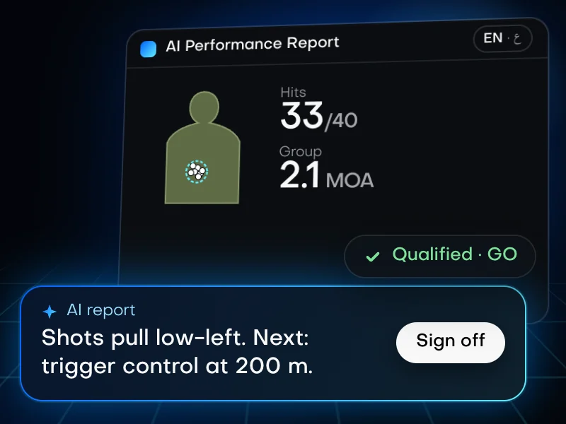 AI performance report for a shooting drill