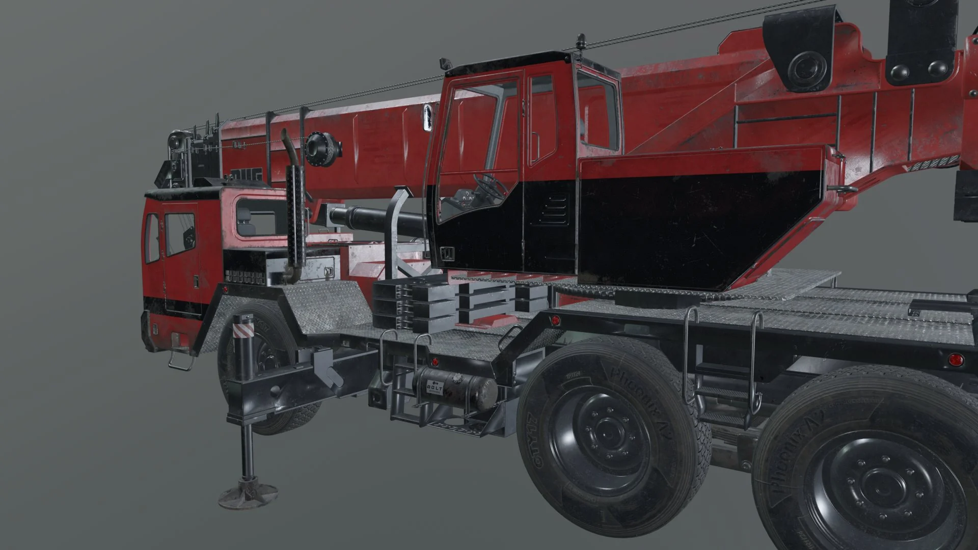 Mobile crane in a simulator scene