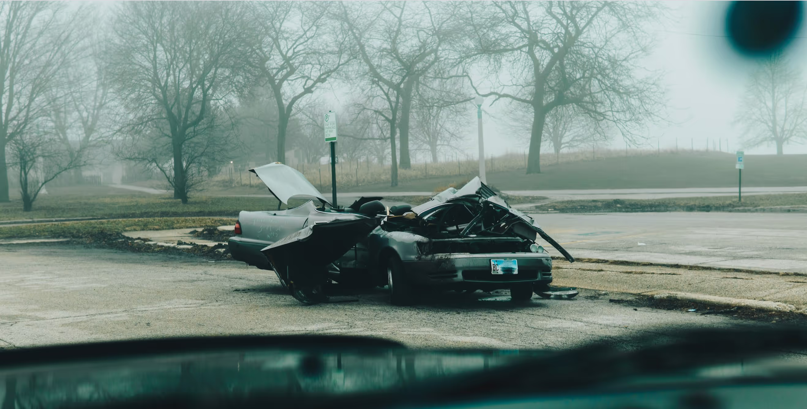 wrecked car