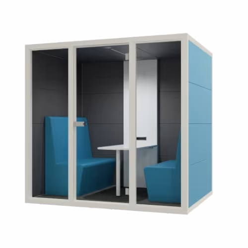 Privacy-focused acoustic meeting cube