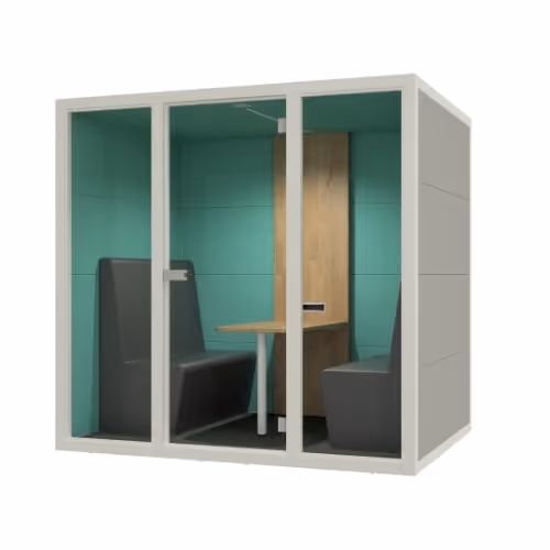 Sleek and functional meeting room cube