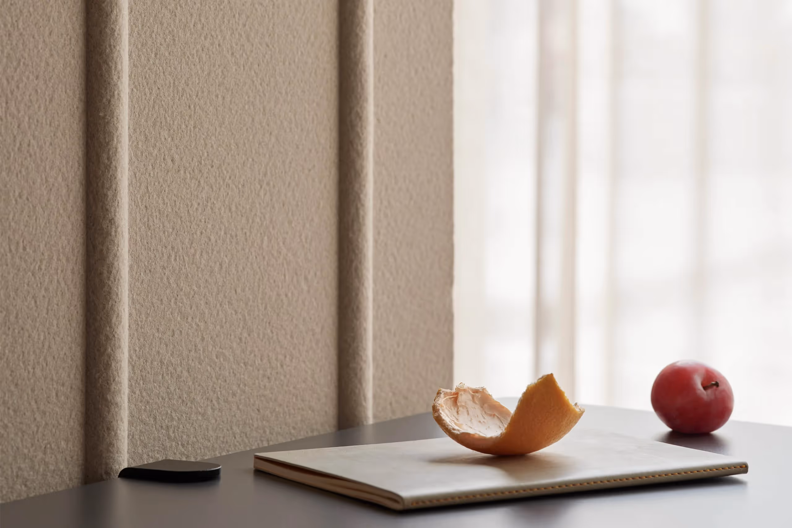 Sound-absorbing desk panel