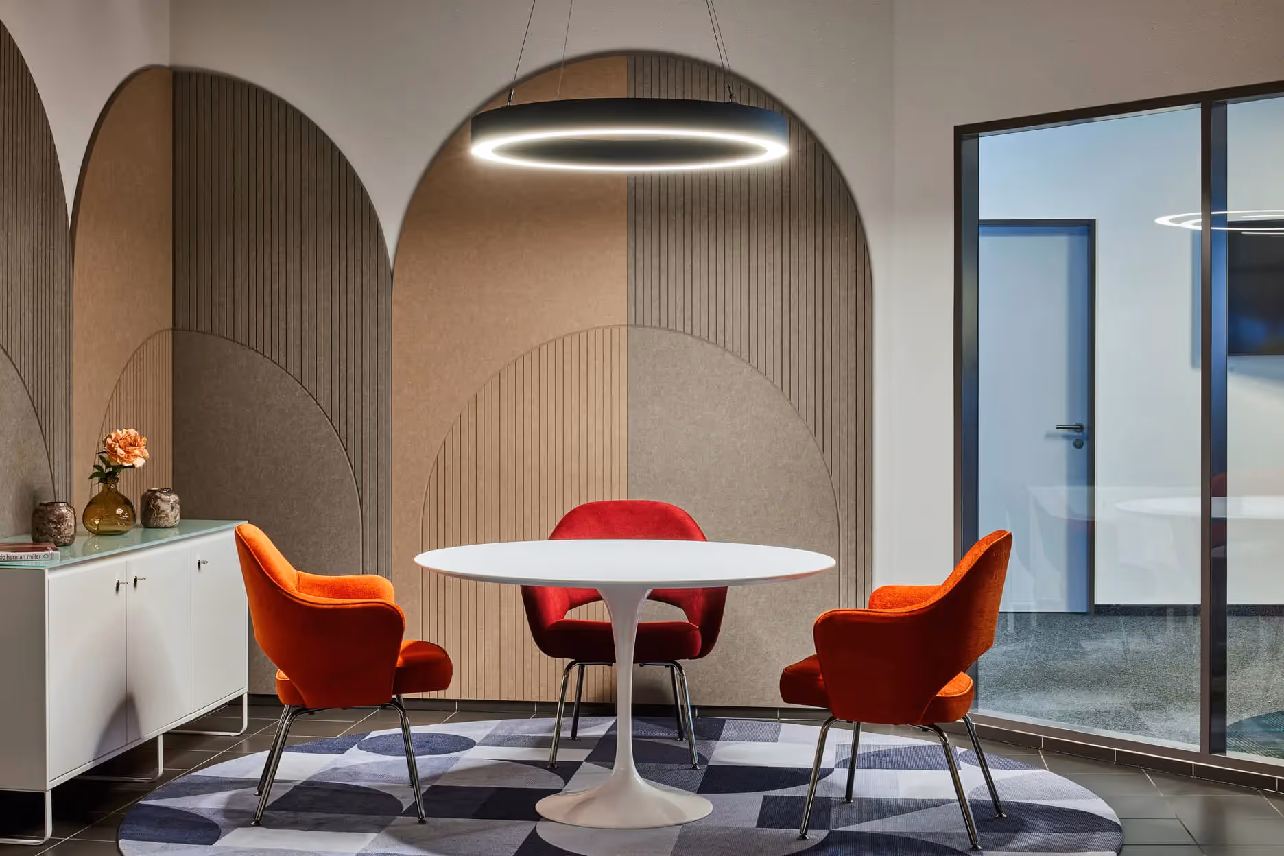 Close-up of Fylo Acoustic Panels Showing Light and Shadow Play