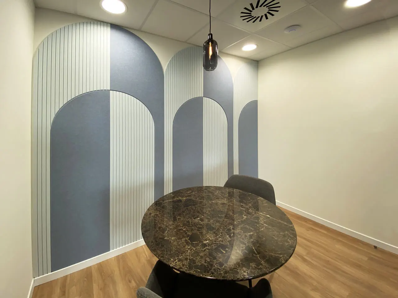 Balanced Rhythm of Fylo Acoustic Panels in a Lobby