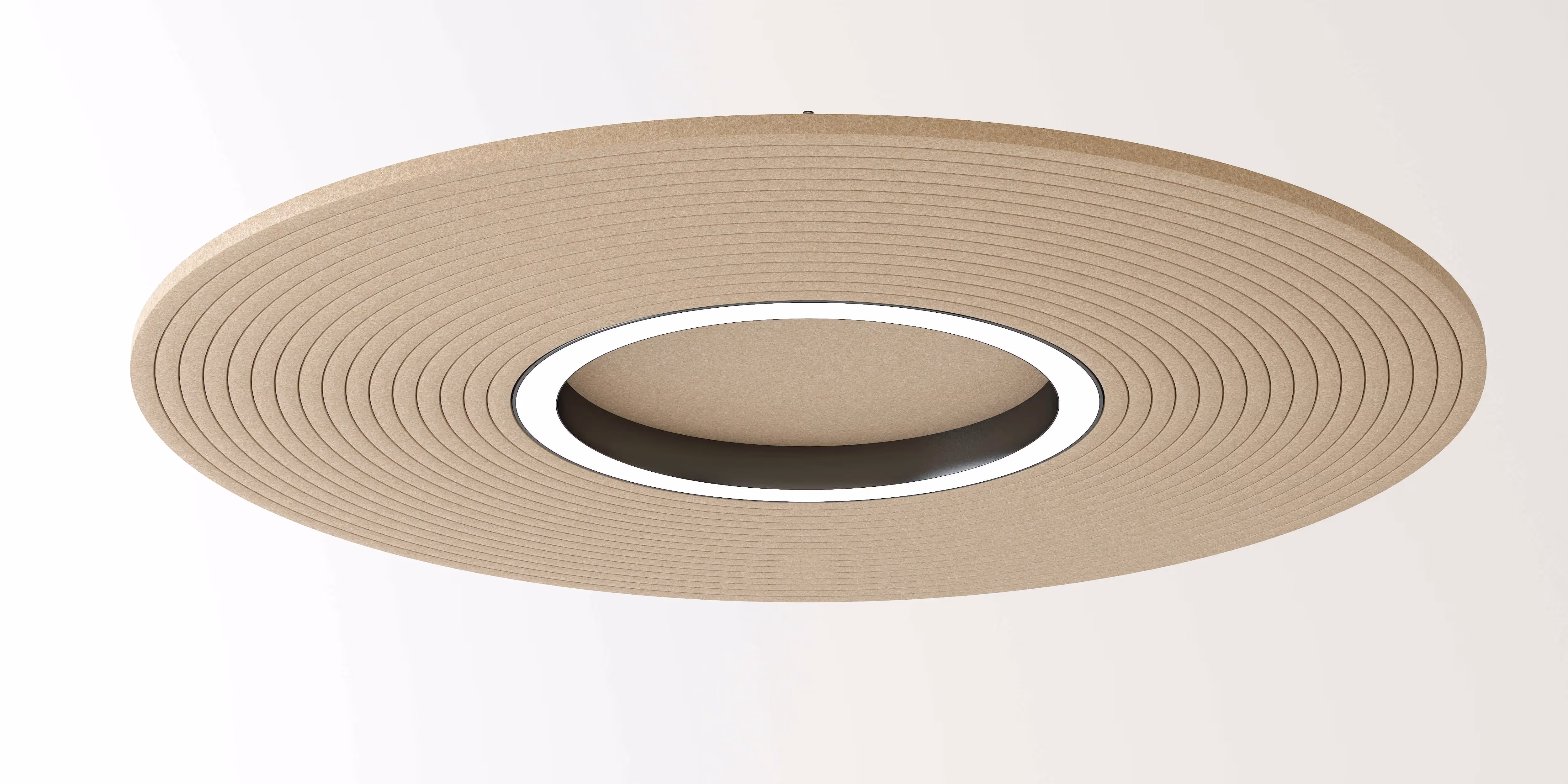 Orbis Acoustic Lighting fixture creating a cozy atmosphere in an open area.