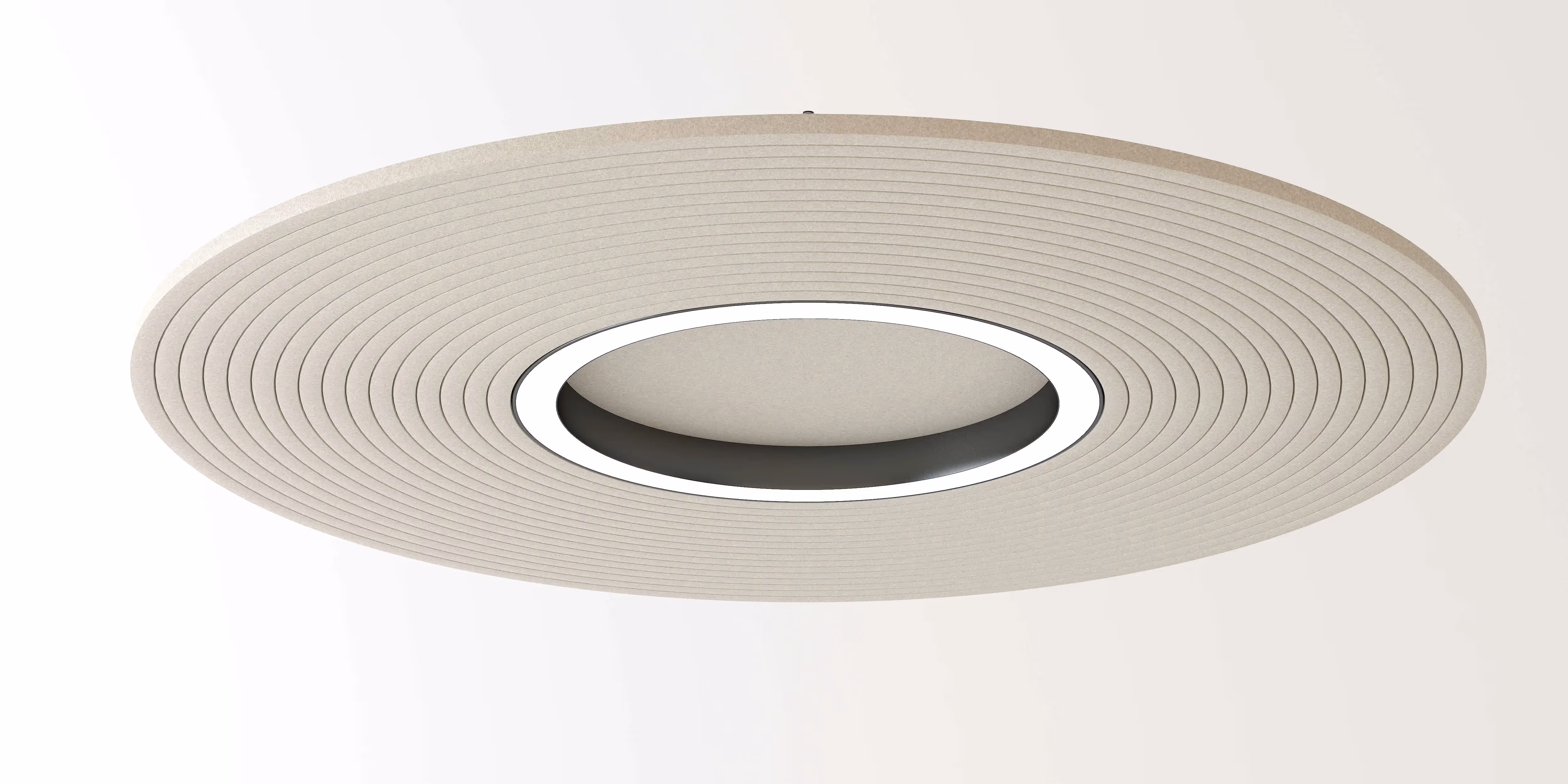 Orbis Acoustic Lighting blending aesthetics and function in a workspace.