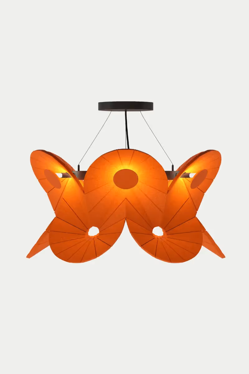 Oloïd Acoustic Lighting with curved, organic design and warm glow
