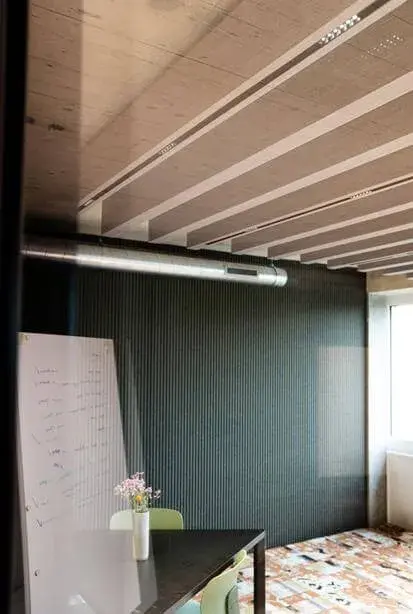 High-performance acoustic solution: Balken baffles in modern interiors.