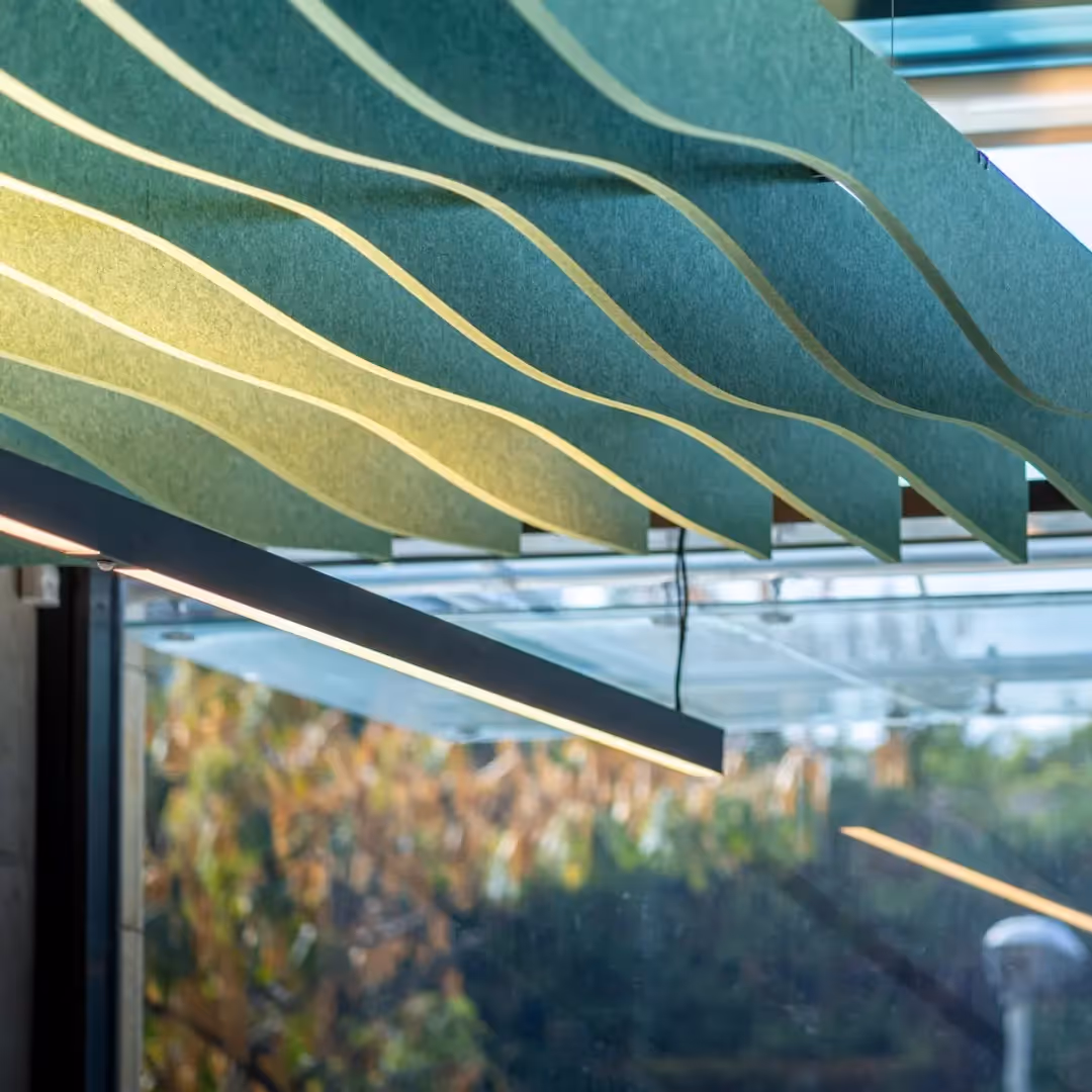 Wave ceiling acoustic panel close-up