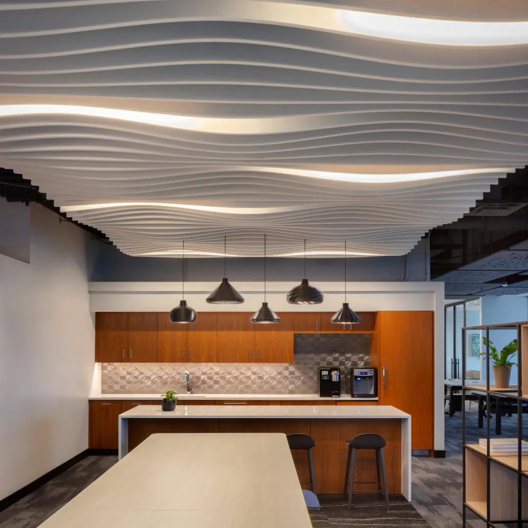 Contemporary acoustic ceiling panels by Wave Morph.