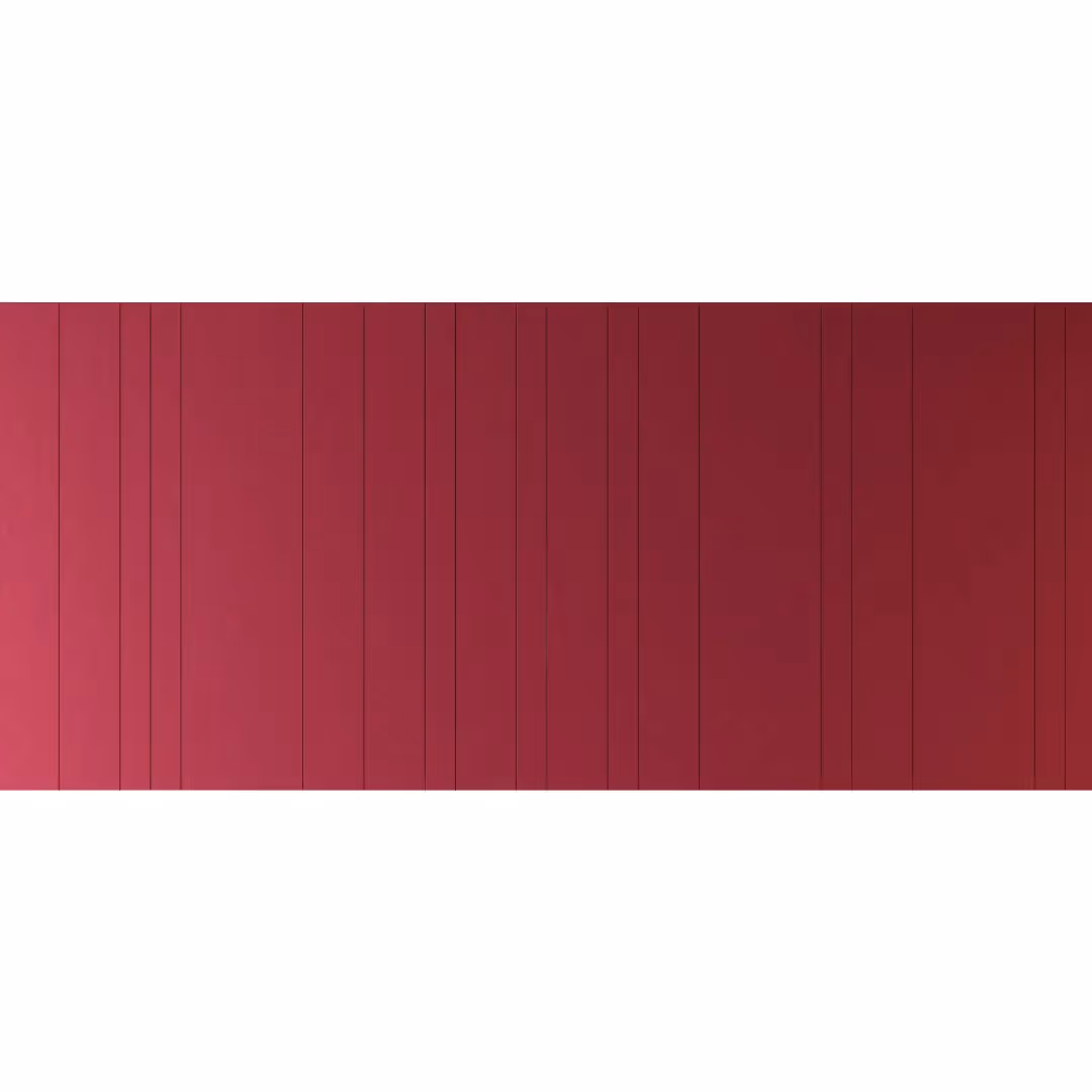 Perforated wooden acoustic ceiling panels.