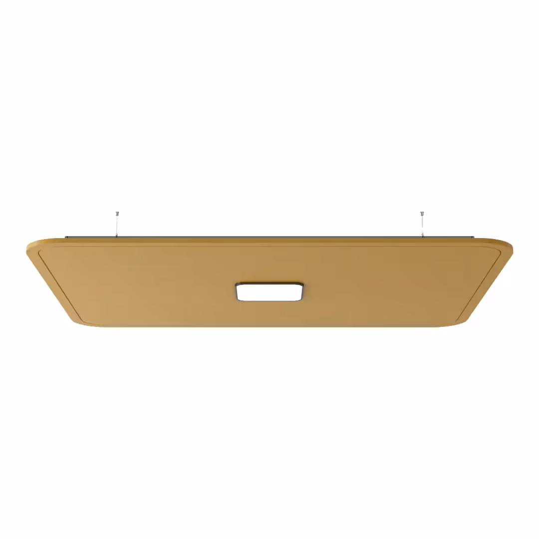 Tetra ceiling panel enhancing acoustics