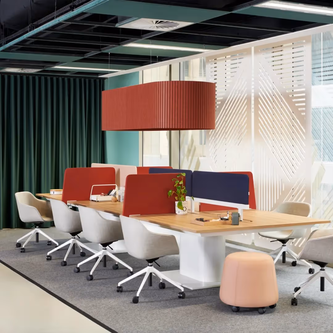 Umbra lighting with sound-absorbing panels