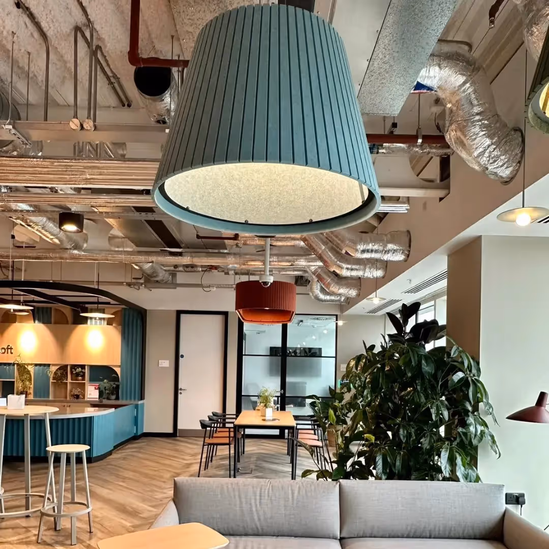 Contemporary Spark acoustic ceiling light.