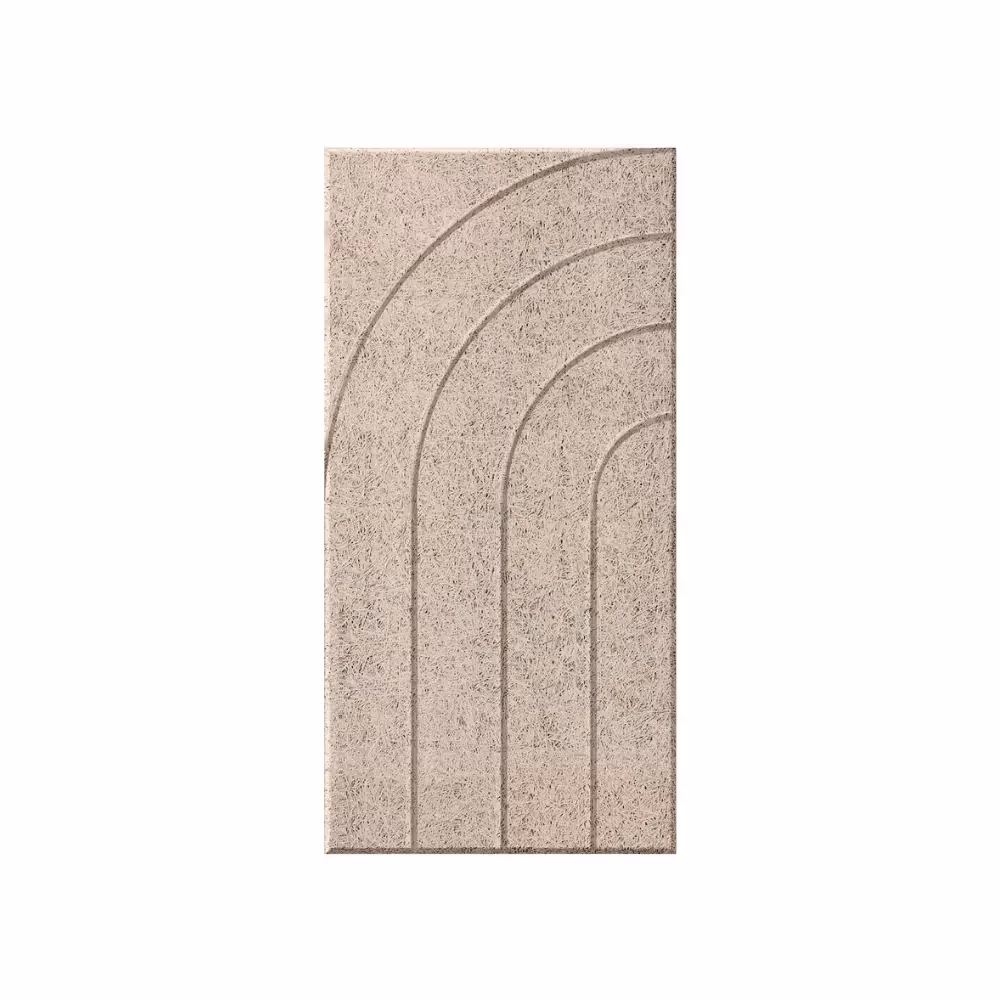 Curved wood wool panel