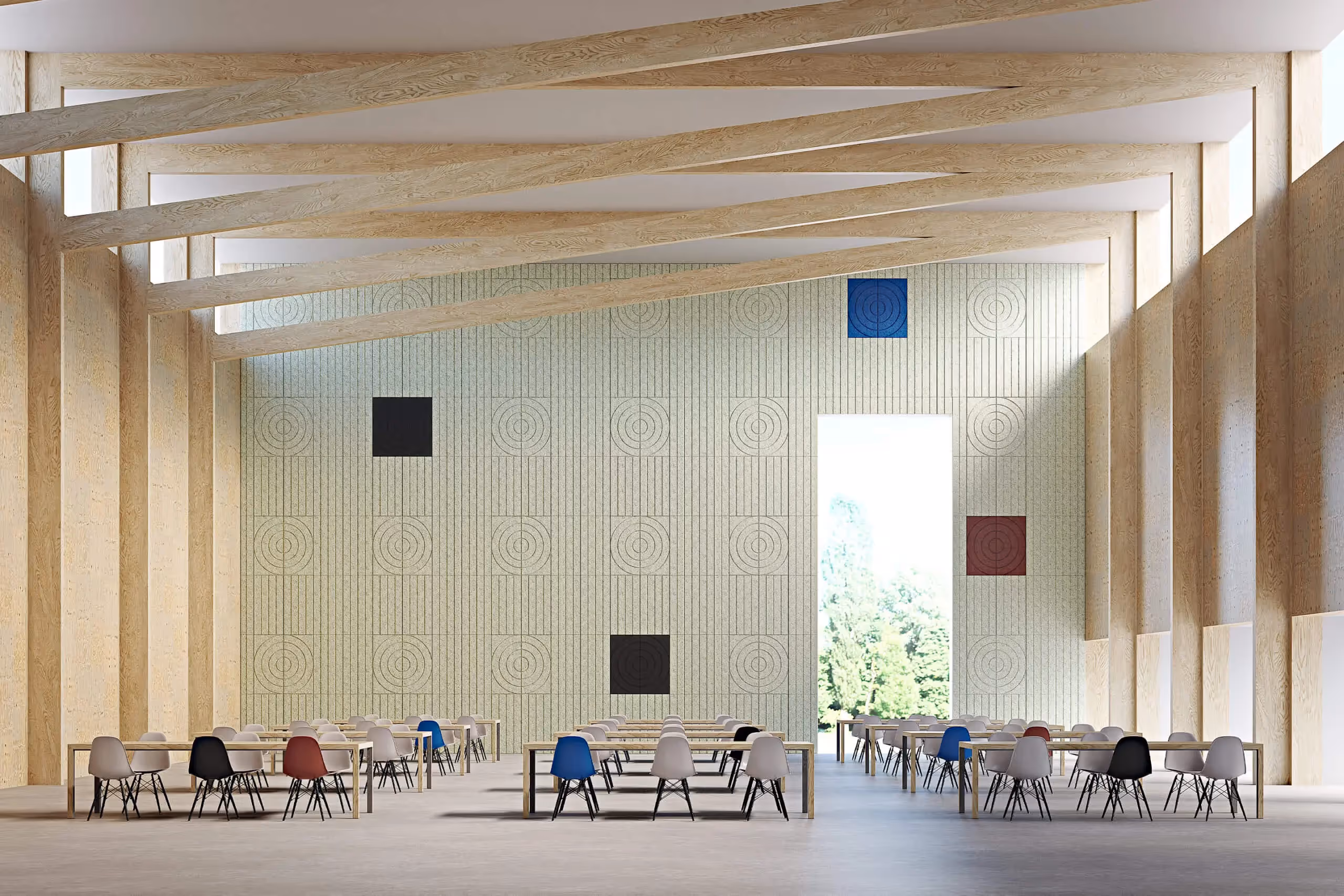 Acoustic wood wool