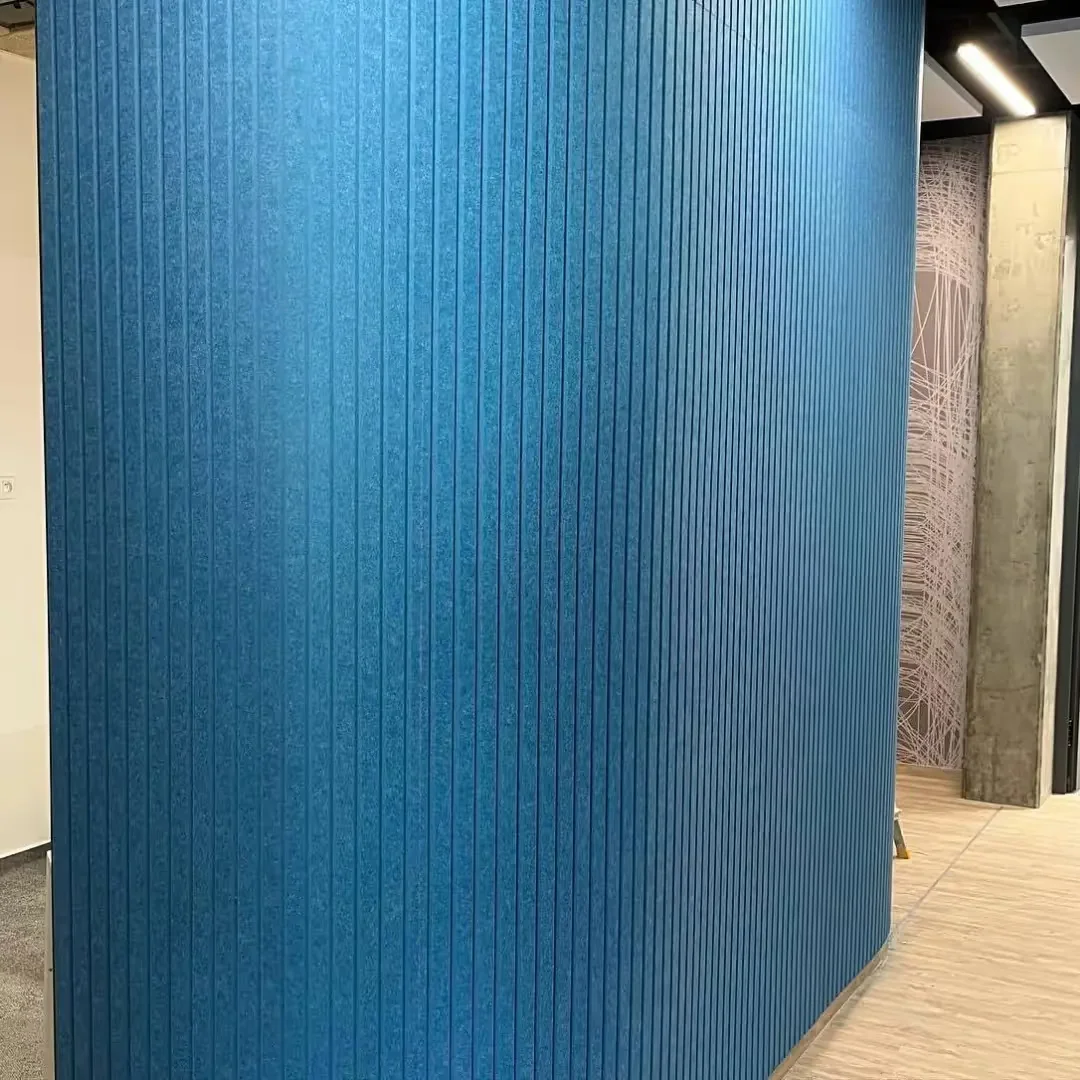 Close-up of Vertigo acoustic panel showing ARCHISONIC recycled PET felt material quality