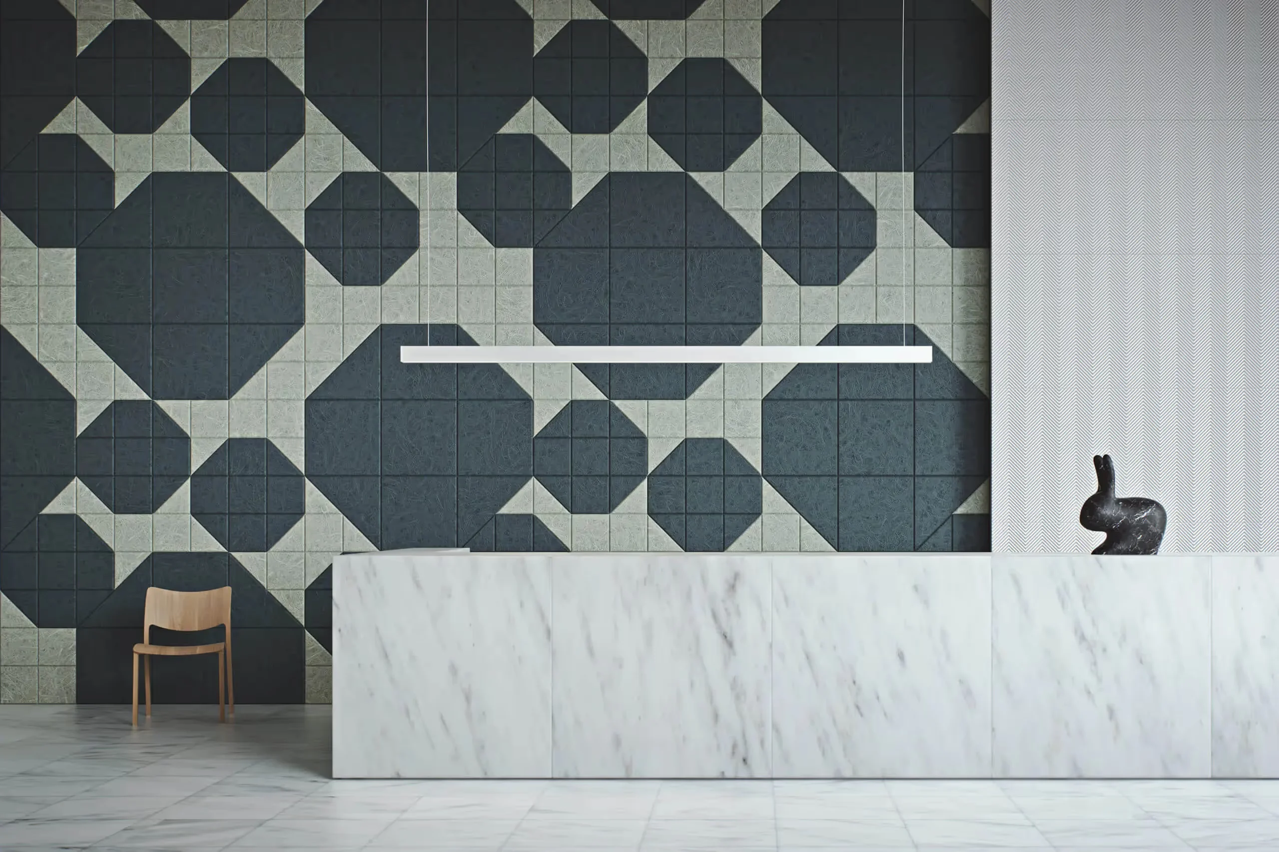 BAUX Square Wood Wool acoustic tile available in 40 colour palette with custom colours