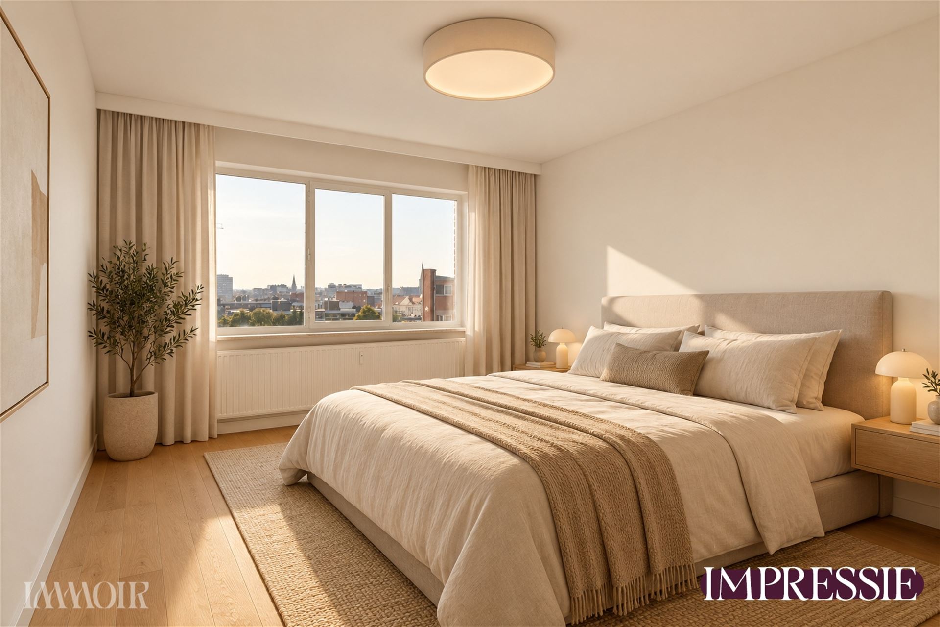 Appartement met 2 slpks en panoramisch uitzicht.