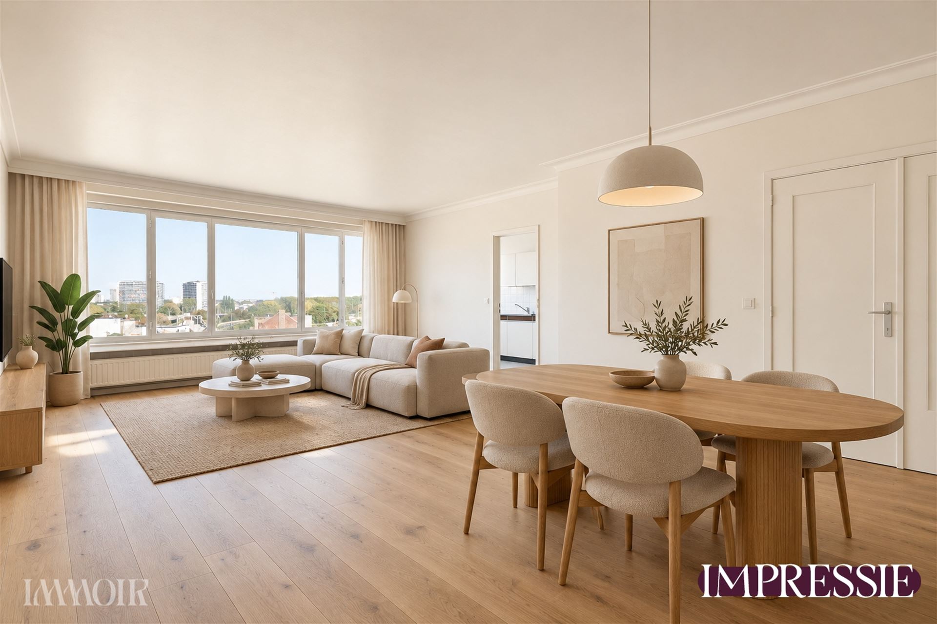 Appartement met 2 slpks en panoramisch uitzicht.