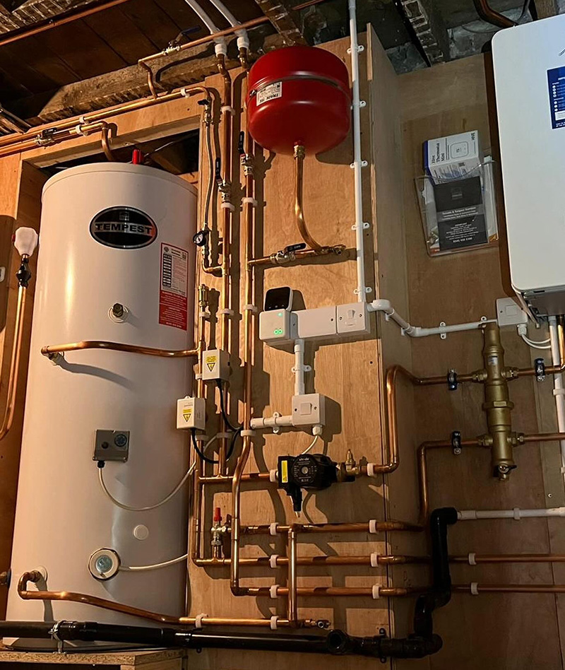 Central heating system installed