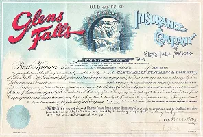 A carrier appointment certificate for Both, Branch & Hendrix from 1937 from Glen Falls Insurance Company.