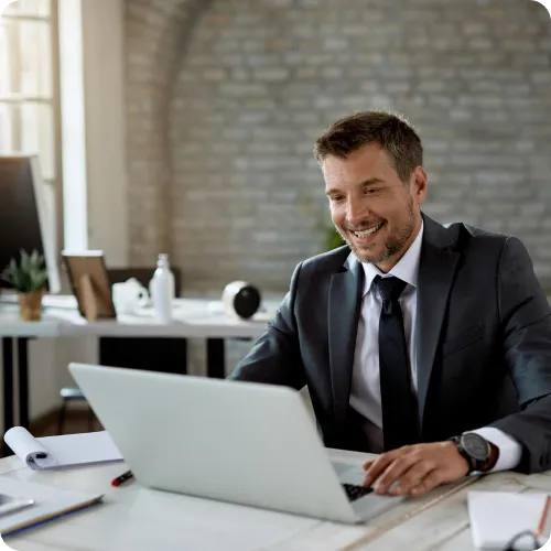 man with laptop