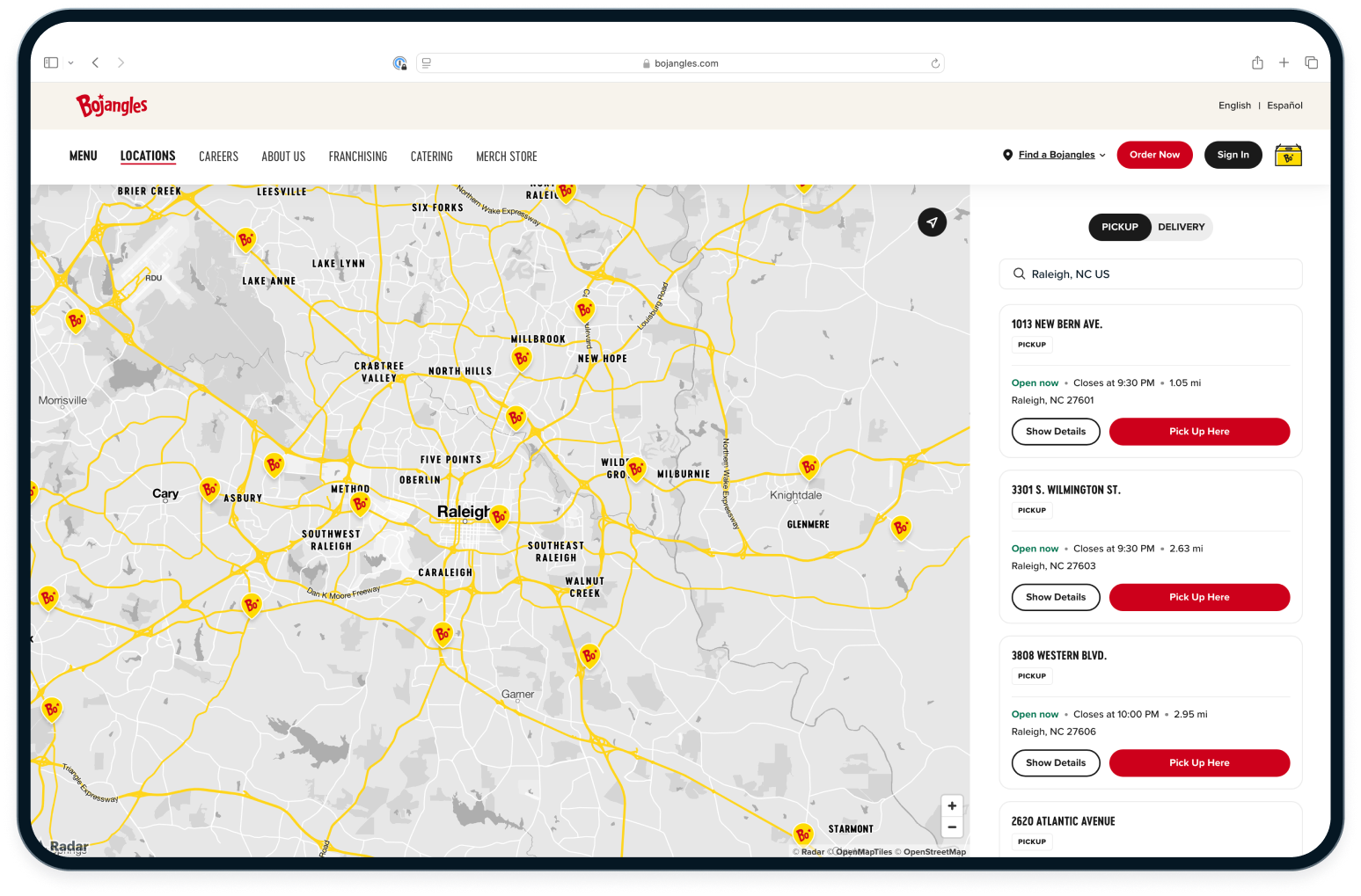 Bojangles store locator