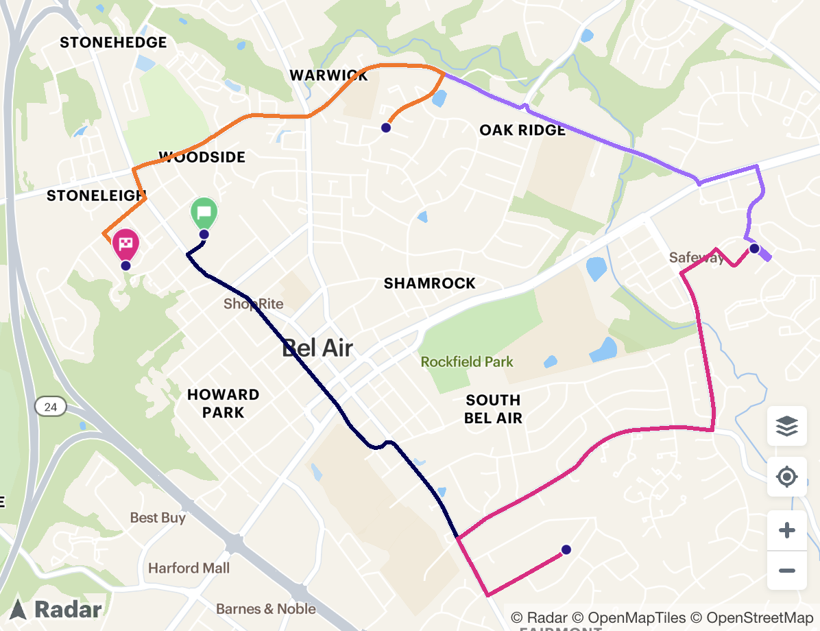 Optimized route
