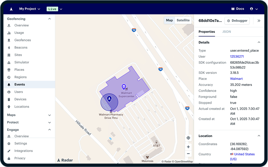 Retail geofence