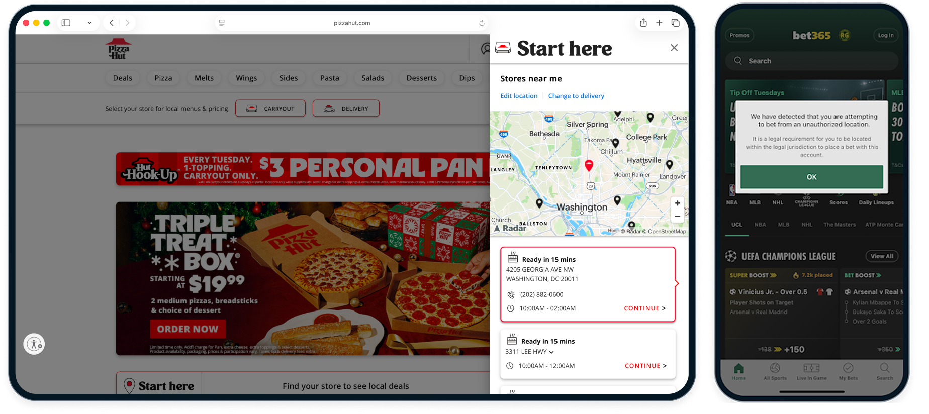 Pizza Hut and bet365