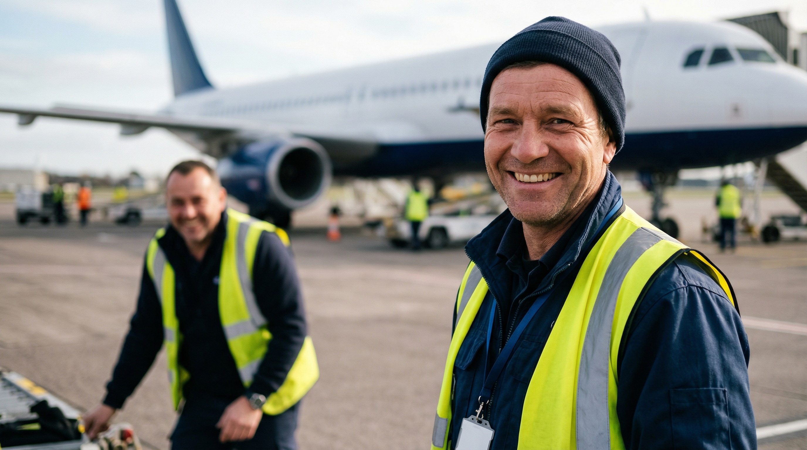 Arbeiten am Flughafen Düsseldorf