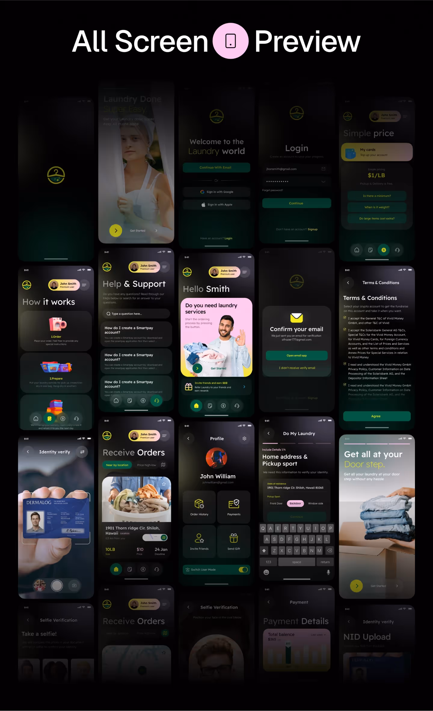 AI Laundry App UI/UX Swift Wash Design