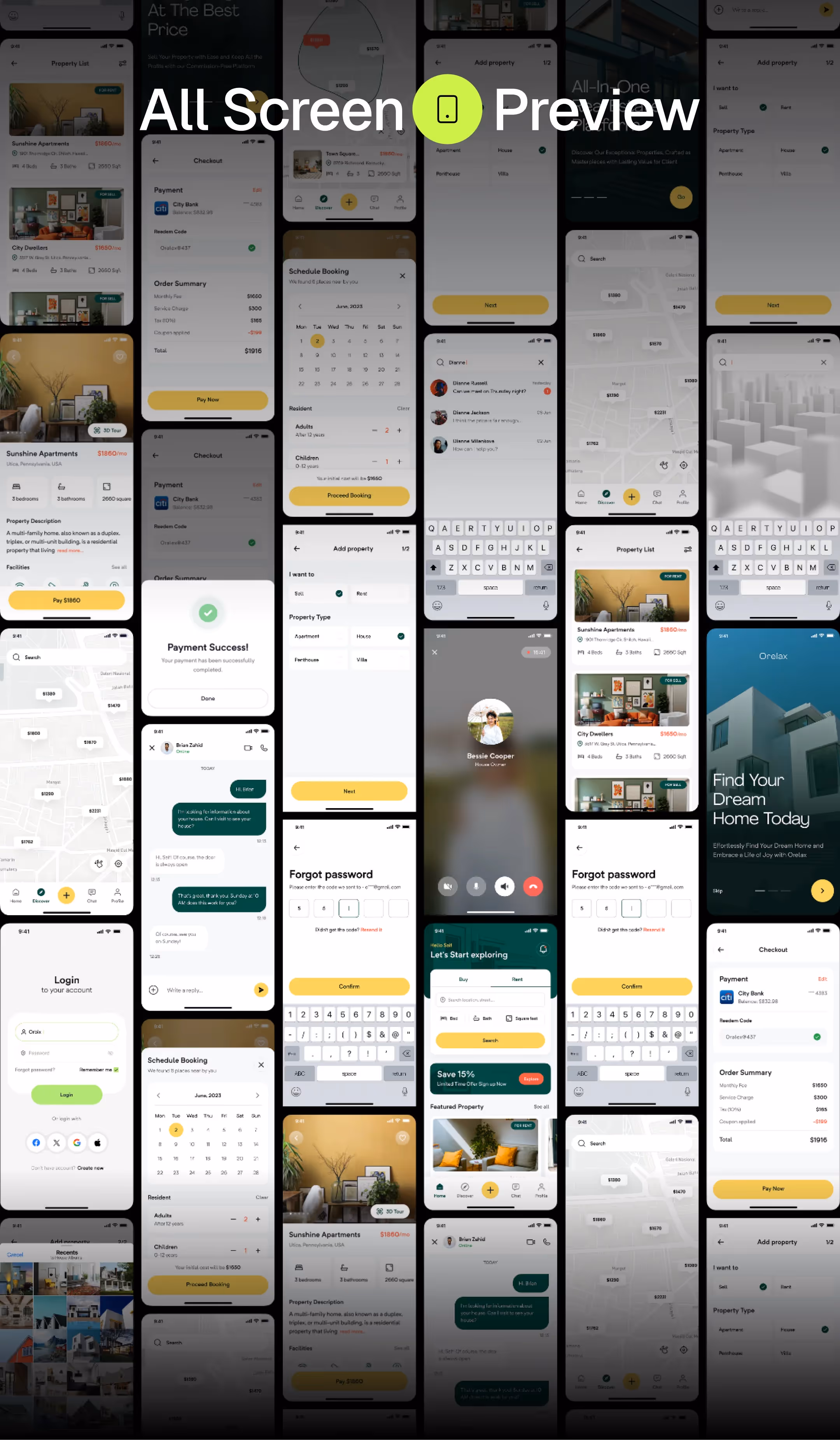 Smart Home Rental App UI/UX Design Orelex