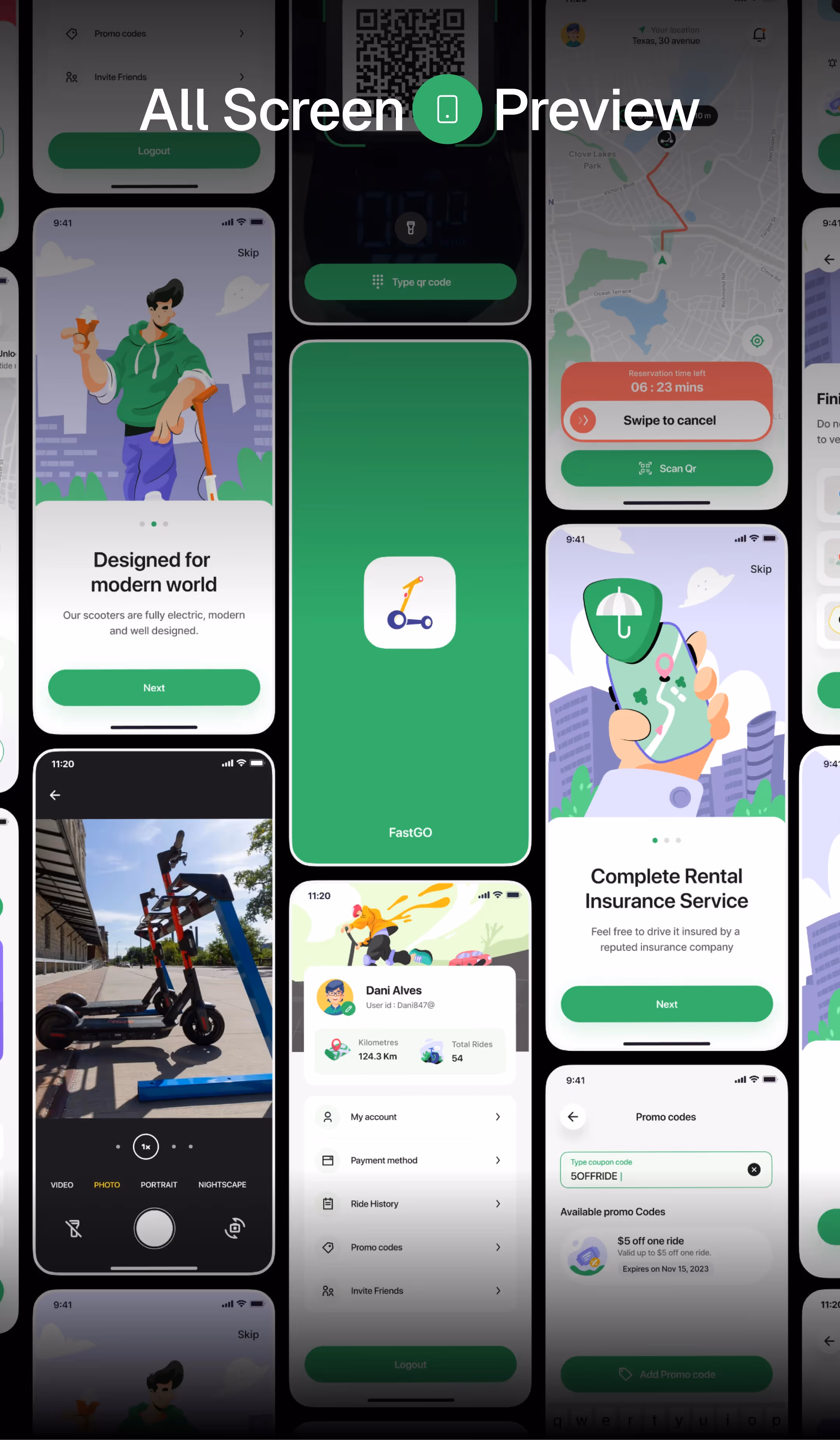 Micromobility App Design for Scooter Rentals Fastgo