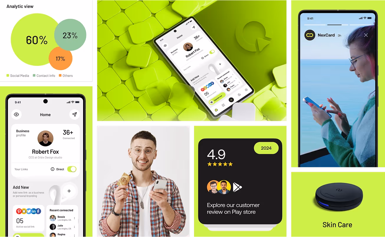 Nexcard – Digital NFC Business Card App UX/UI Design