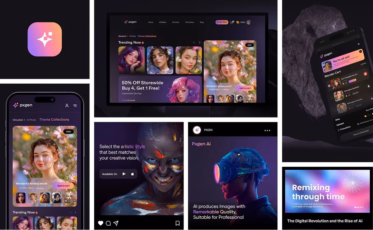 AI Generator UX/UI Case Study | Pxgen