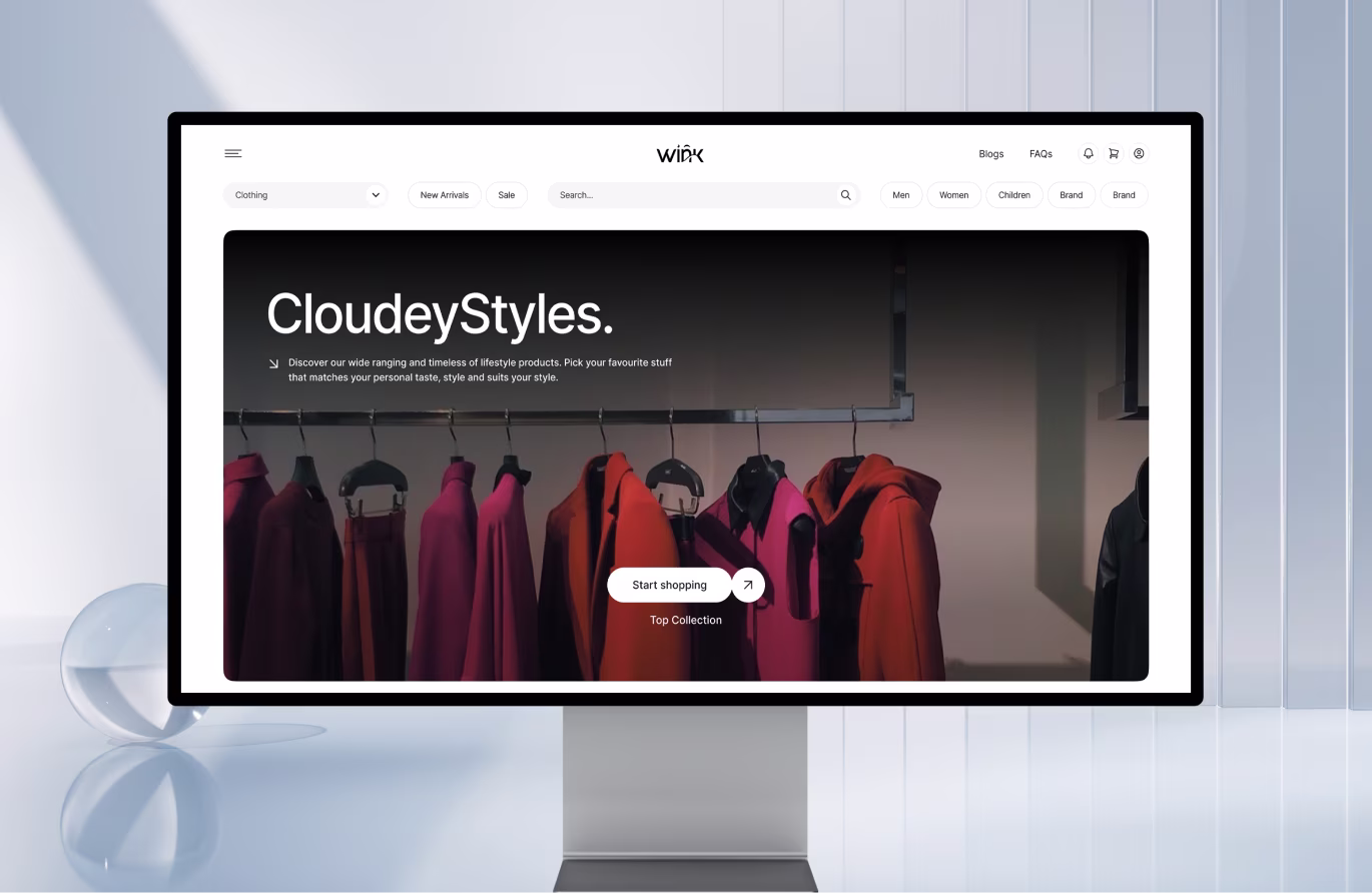 Modern eCommerce homepage UX redesign by Orbix Studio for fashion startup