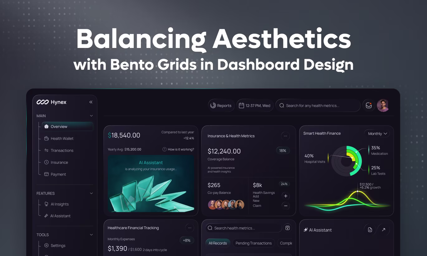 Balancing Aesthetics with Bento Grids in Dashboard Design