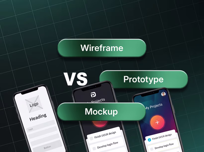 Prototype vs Wireframe vs Mockup: Ultimate Guide for UI/UX Design