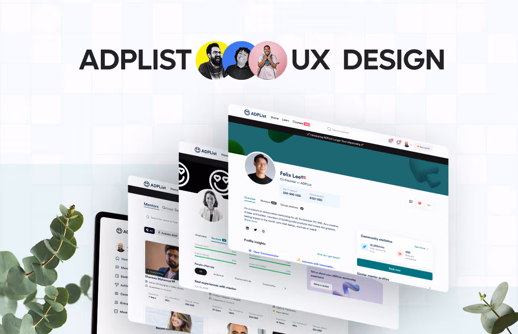 ADPlist — Web & Mobile App UI/UX Redesign