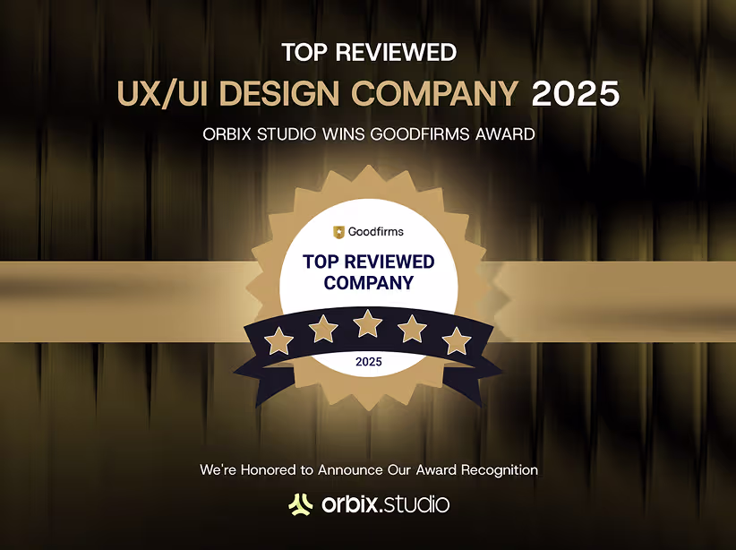 Top Reviewed UX/UI Design Company 2025: Orbix Studio Wins GoodFirms Award