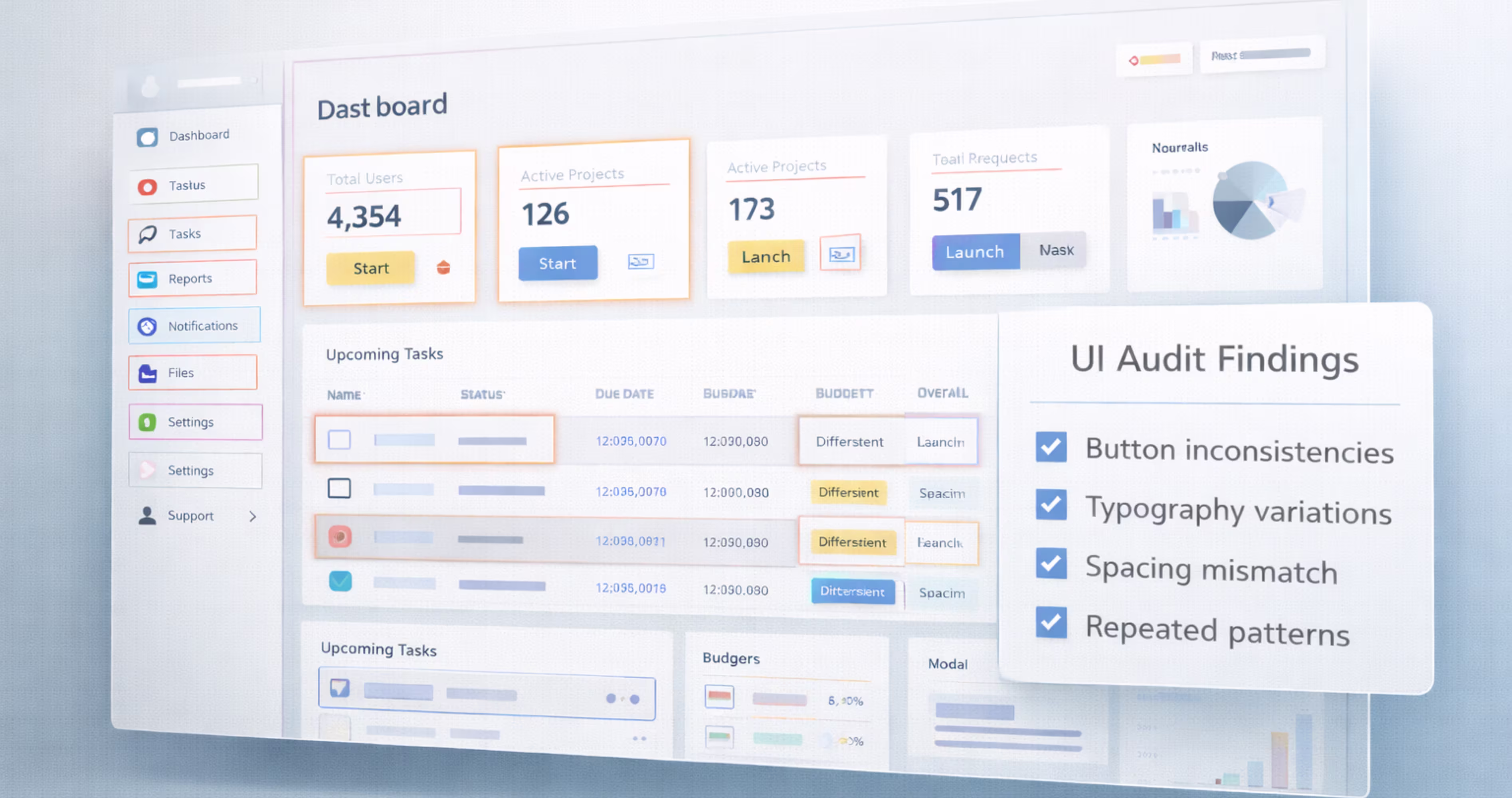 SaaS design system workflow showing foundations reusable components and interface patterns