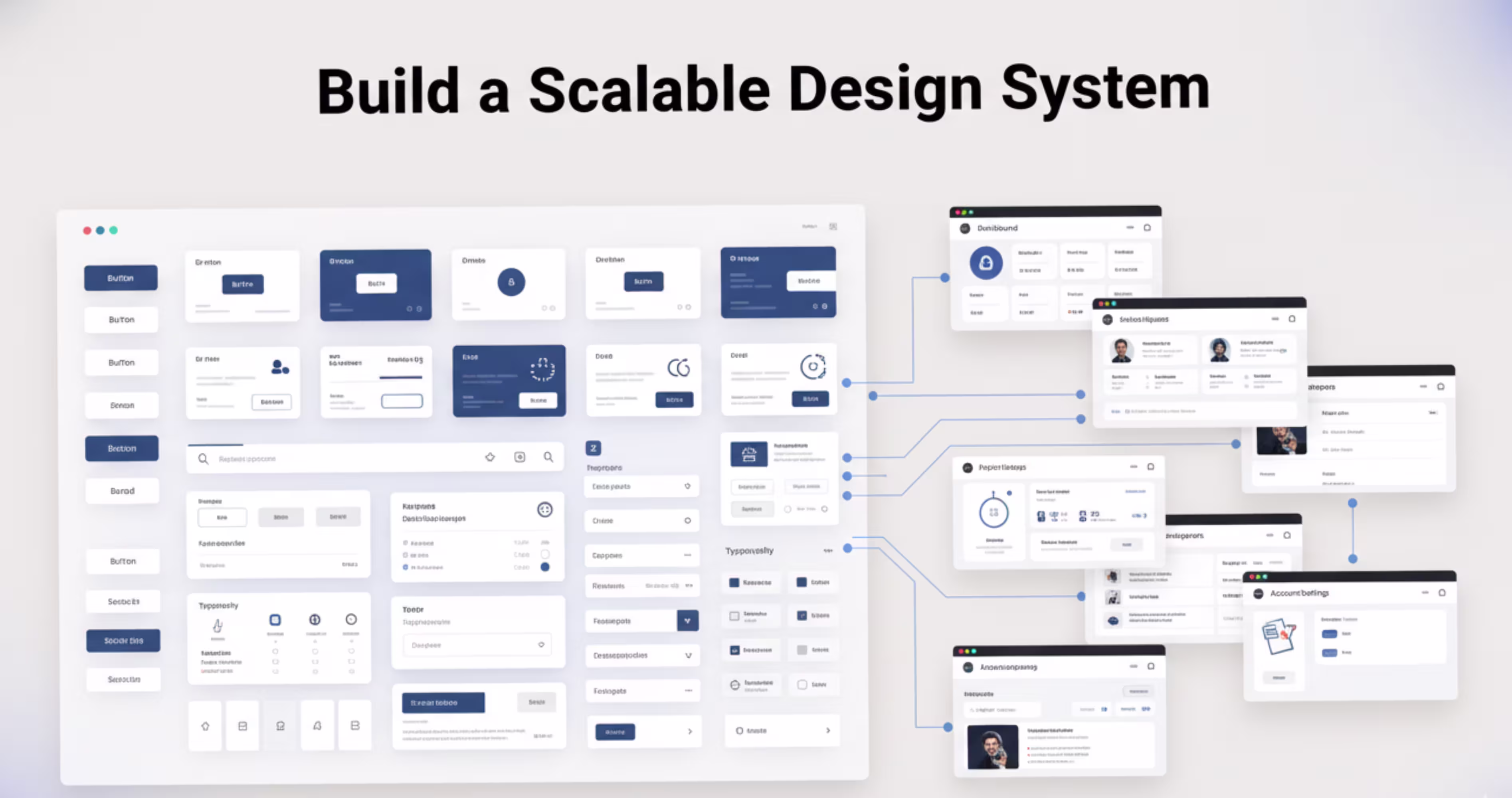Scalable SaaS design system with reusable UI components and product interface patterns