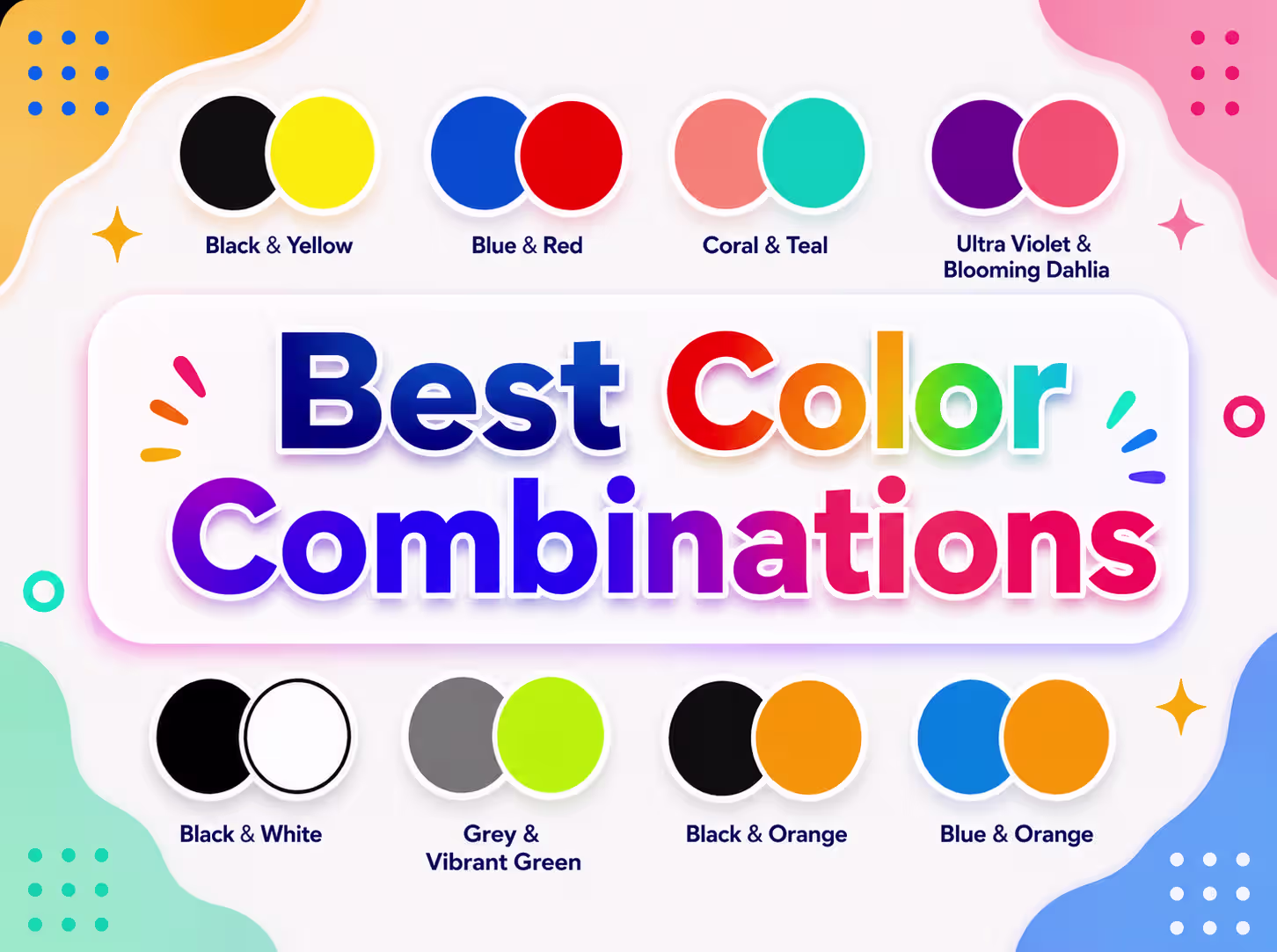 Best Color Combinations featuring colorful palette pairings, design-friendly color schemes, and visual inspiration for websites, branding, marketing, and graphic design.