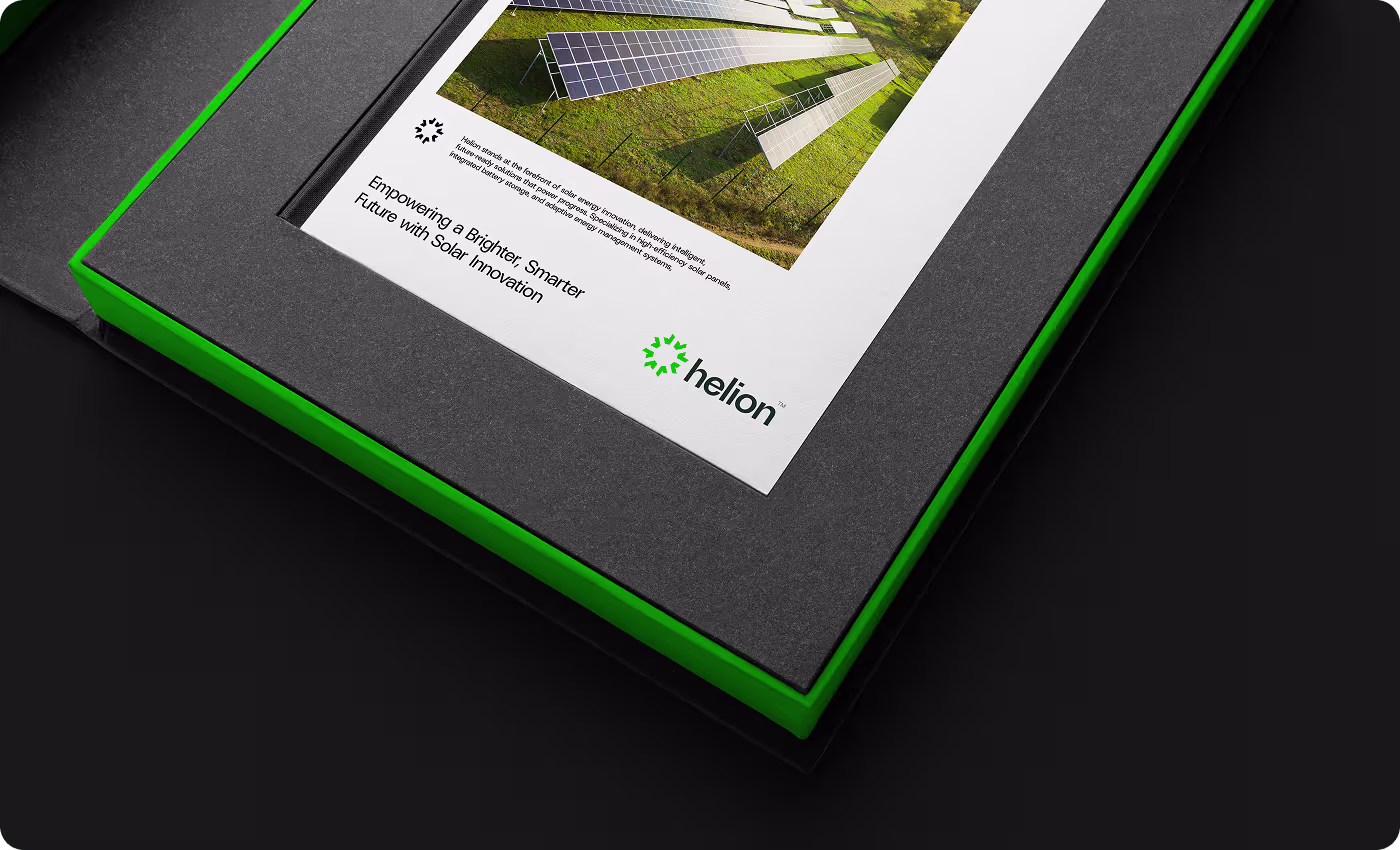 Helion corporate hardcover brand guidelines book presentation mockup by Orbix Studio