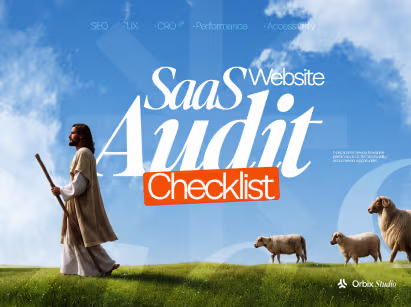 SaaS website audit checklist thumbnail featuring SEO, UX, CRO, accessibility, and performance audit essentials before launch.