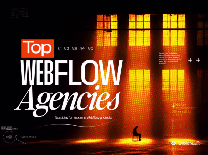 Thumbnail highlighting the top Webflow agencies for SaaS and startups specializing in modern Webflow design and development services.