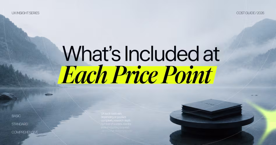 What's included in UX audit pricing — basic, standard, and comprehensive tiers