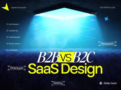 B2B vs B2C SaaS design framework covering visual hierarchy and design systems
